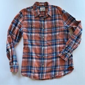 Lucky Brand California Fit Plaid Flannel Cotton Long Sleeve Shirt Size Large